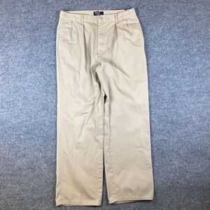 VTG Polo Ralph Lauren Pants Mens 32x30 Brown Pleated Chino Made in USA 90s